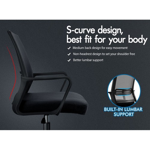 ALFORDSON Mesh Office Chair Executive Computer Seat Gaming Racing Work Black - Picture 3 of 11