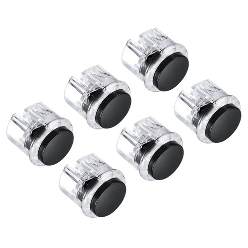 Mounting Hole Momentary Game Push Button Switch 30mm Black 6Pcs - Picture 1 of 1