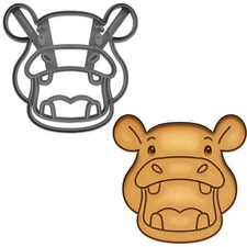 Happy Hippo Cookie Cutter & Stamp Combo - 4x3.84 Inches (Random Color)