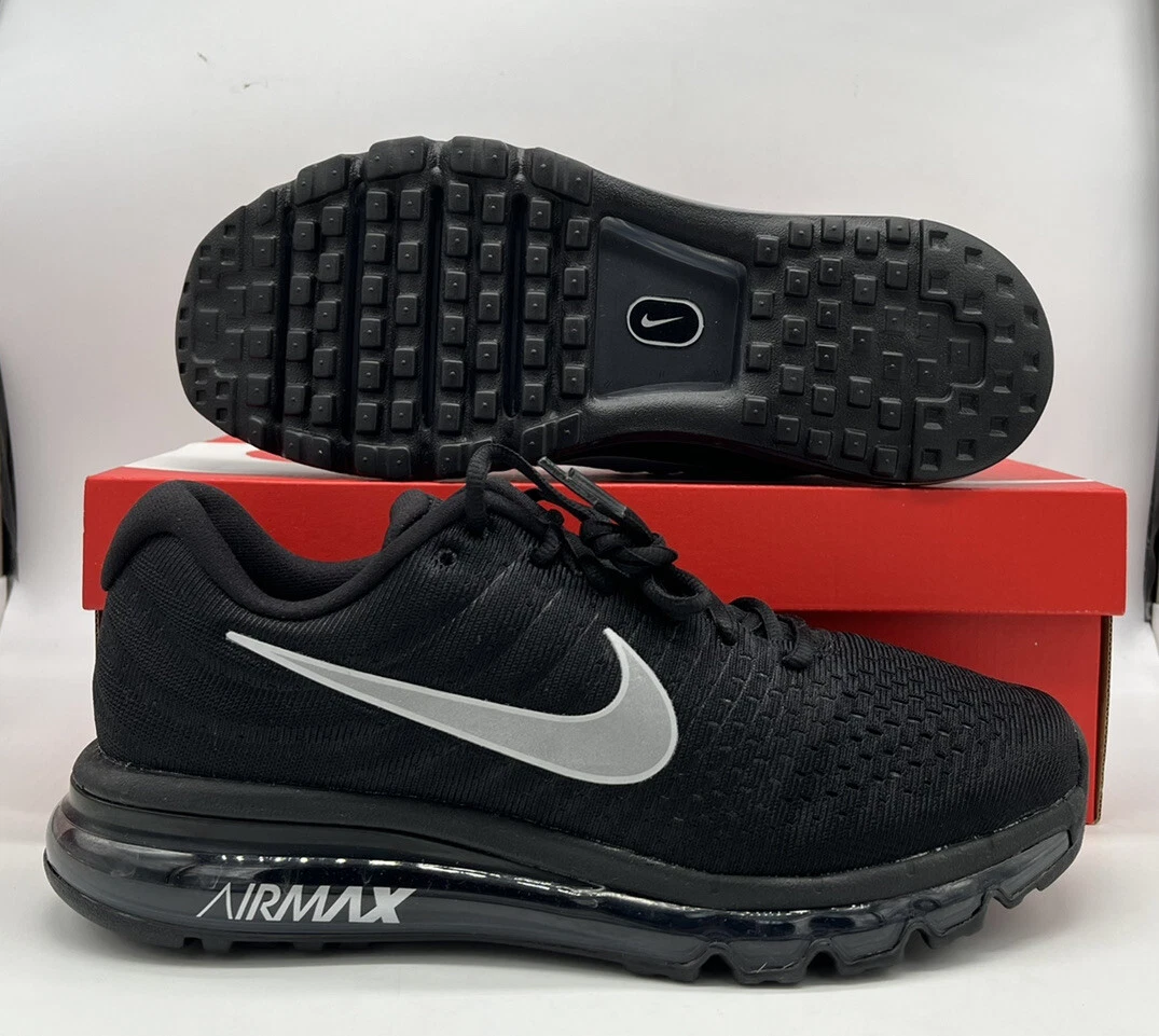 debajo abdomen Establecer Nike Air Max 2017 Shoes Triple Black Reflective White 849559-001 Mens Size  | eBay