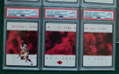 Michael Jordan 1997 Japanese Collectors set (9) all PSA 10 & RARE
