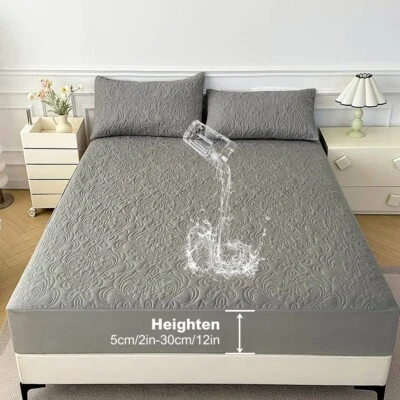 LAVISHCOVER Quilted Fitted Mattress Cover Elastic Fitted Mattress Protector with Deep Pocket