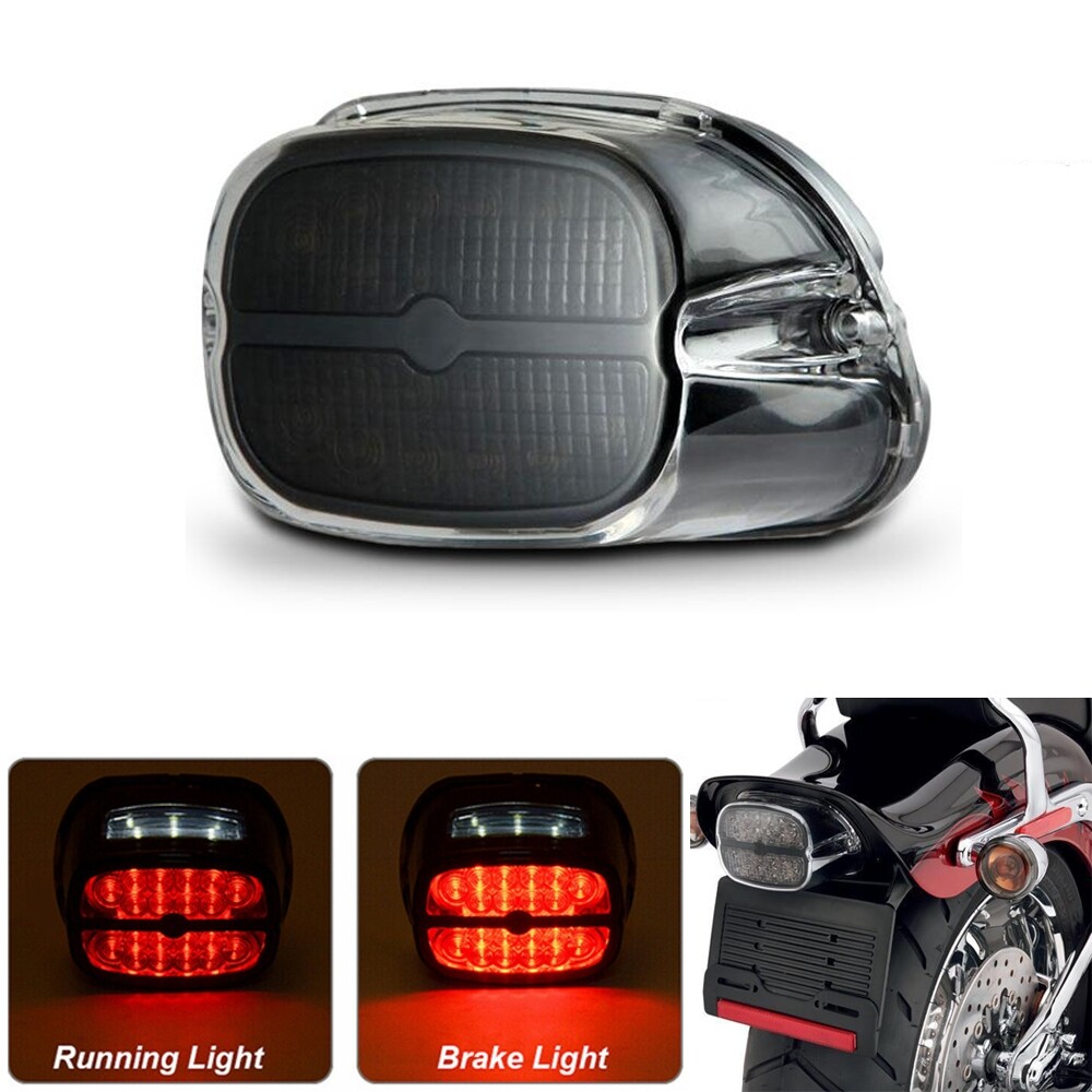 Motorcycle Tail Light With Turn Signals Tri-Bar LED Fender Tail