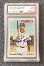 Fernando Tatis Jr Signed 2019 Topps Heritage #517 Full Signature Auto PSA 9/10