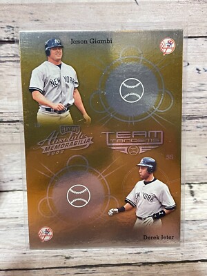 2002 Absolute Memorabilia Team Tandems Gold #TT20 Derek Jeter Jason Giambi