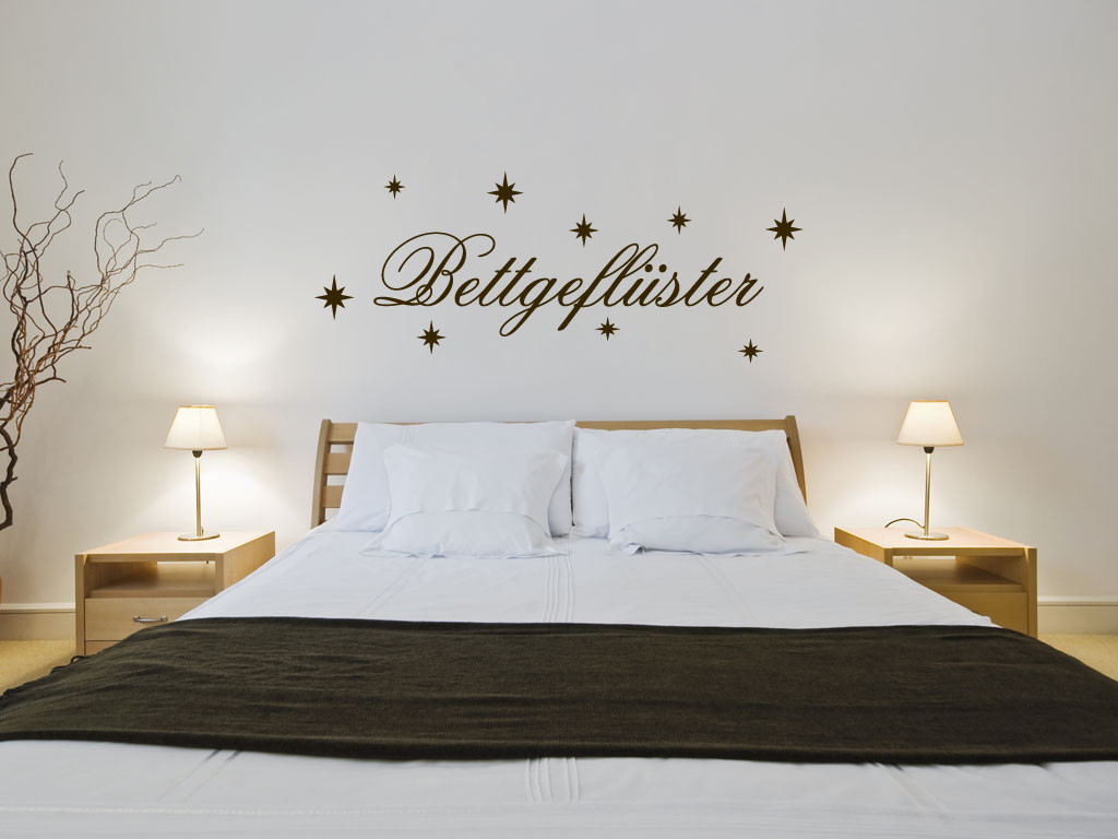 s107 xxl wandtattoo schlafzimmer "bettgeflüster" sterne bett aufkleber
