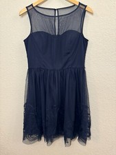 Db Studio Navy Blue Midi Cocktail Dress - Size Large