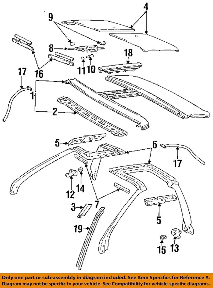 Cristal techo izquierdo OEM 1991 1992 1993 1994 1995 Toyota MR2 Foto 3 de 4
