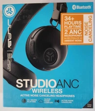 Jlab Audio StudioANC Wireless Active Noise Canceling On-Ear Headphones Black NEW