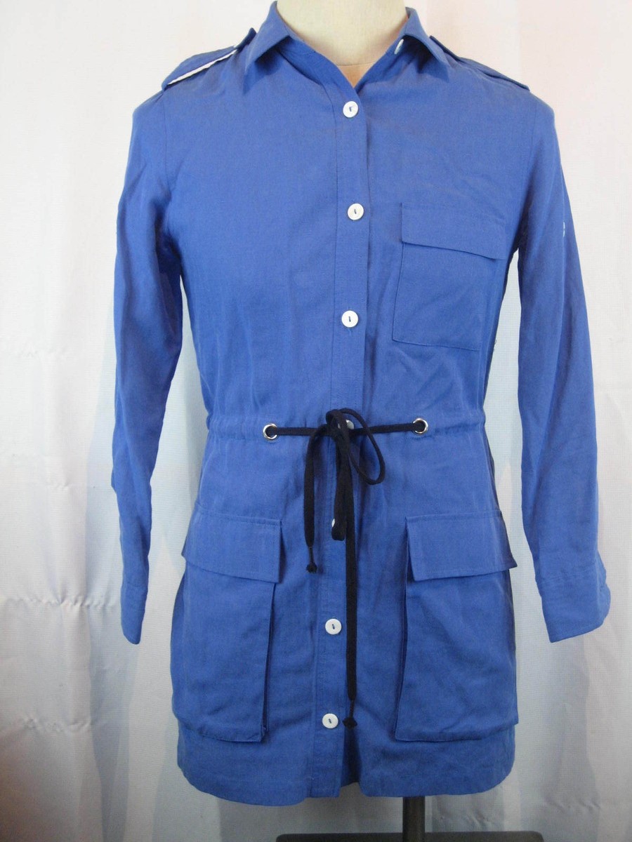 Womens Vtg Karen Kane Linen Blend Midi Dress w Sash Epaulets Pouch Pockets sz XS | eBay Womens Vtg Karen Kane Linen Blend Midi Dress w Sash Epaulets Pouch Pockets sz XS | eBay