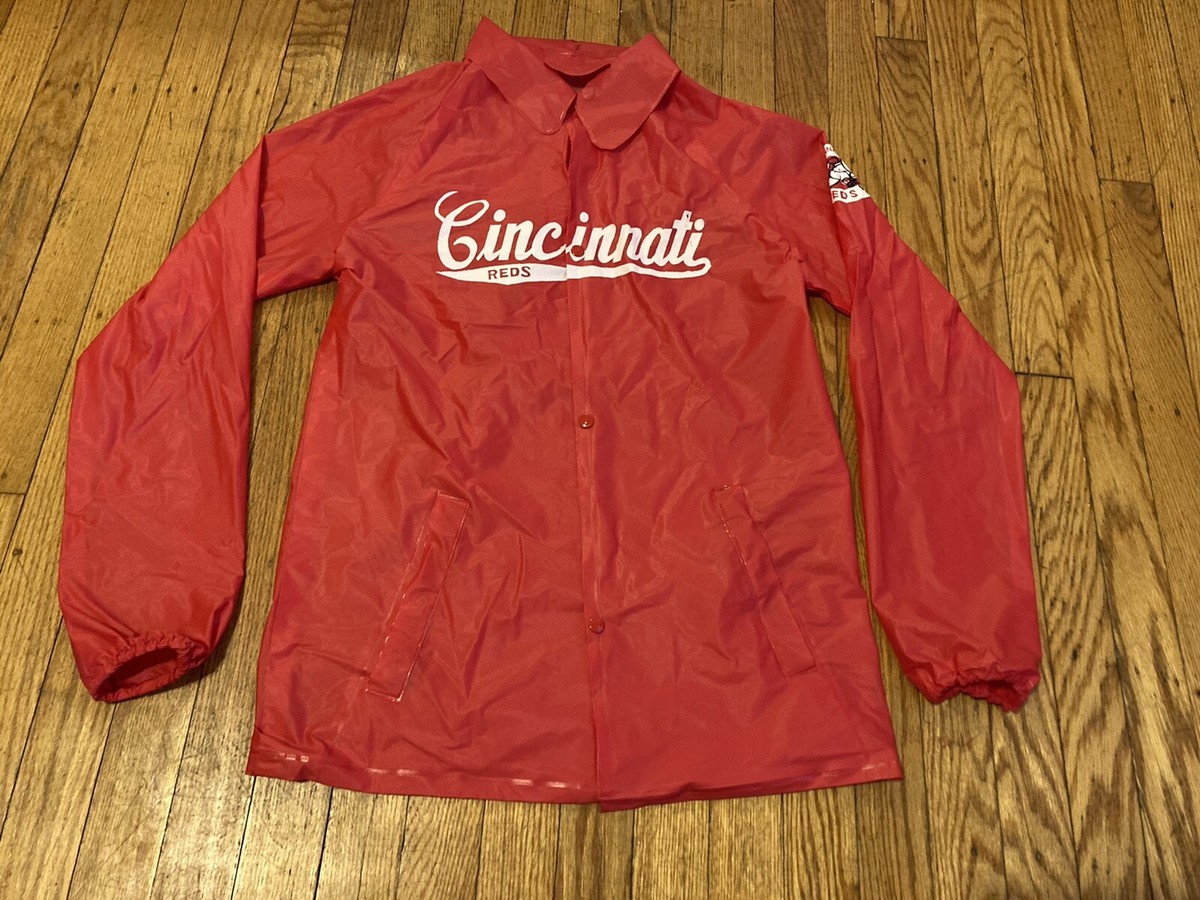 vintage cincinnati reds rain jacket MLB baseball game souvenir