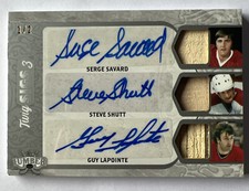 2021-22 Leaf Lumber Triple Auto Serge Savard Shutt Guy Lapointe #1/2 SSP 1/1 /2