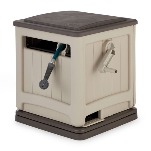 Suncast Swivel Smart Trak Hose Hideaway 225 Foot Hose Reel Storage Bin