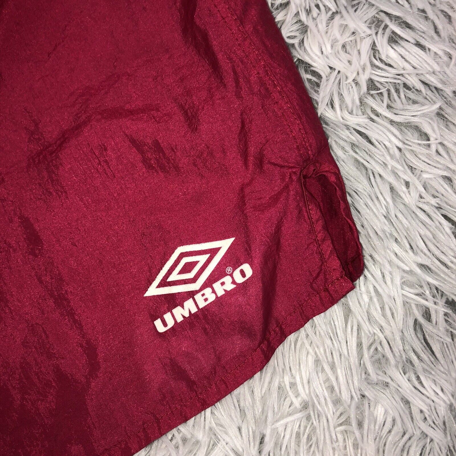 Vintage 1990’s UMBRO Made In USA Logo Pink Nylon … - image 2