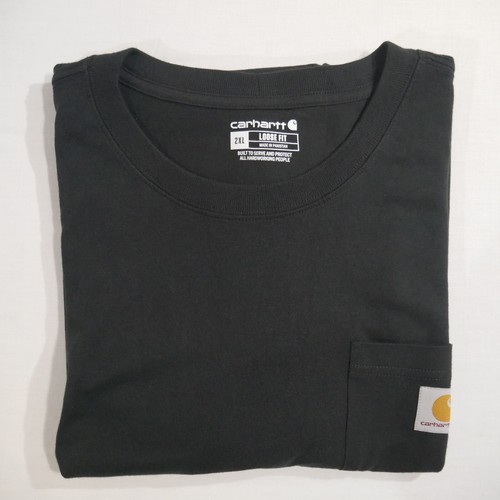 Carhartt T Shirt K87-BLK Loose Fit Heavyweight Short Sleeve Pocket 2XL Black - Picture 15 of 15
