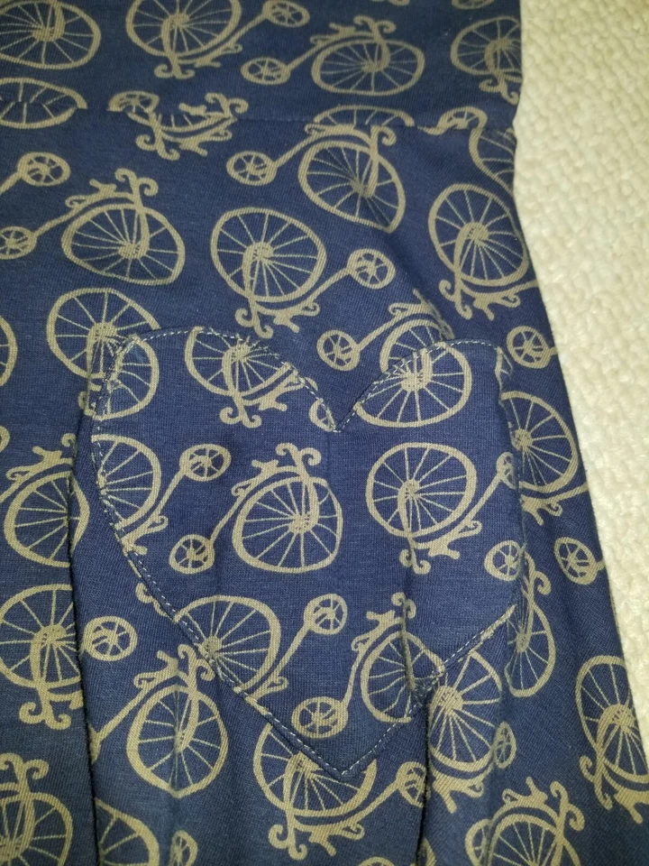 Mujer Falda-EFFIE'S HEART-azul marino/gris monociclo algodón tejido elástico pull-on midi-S Foto 3 de 4