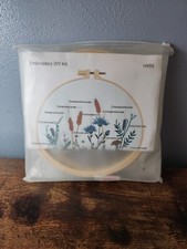 New 3 Piece Embroidery Kit Set Of 3 Designs With Hoop, Thread