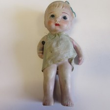 VINTAGE 6 INCH BISQUE DOLL - MOVABLE ARMS - VERY GOOD c