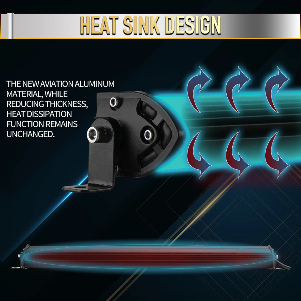 26"inch 1800W Dual Row LED Work Light Bar 4WD Truck SUV ATV Driving Lamp 25/24" - Image 4 of 4