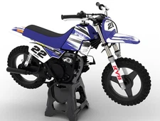 Custom graphics kit for Yamaha PW 50 pee wee BLUE SHOCKWAVE style stickers