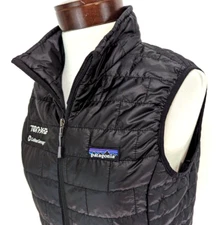 PATAGONIA Women's S NANO PUFF Vest Black Primaloft Zip Quilted $179 ~CORP LOGO *