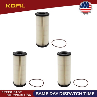 3X Fuel Filter K37-1022 for Peterbilt Kenworth Truck EPA 17 MX-13 MX-11 2007-up