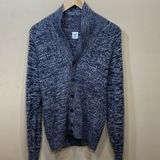 GAP Womens S Cardigan Sweater Jacket Button Up Thick Knit Ragalan Long Slv Gray