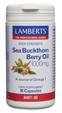 Lamberts Sea Buckthorn Berry Oil 1000mg Capsules (30) BBE 09/2027