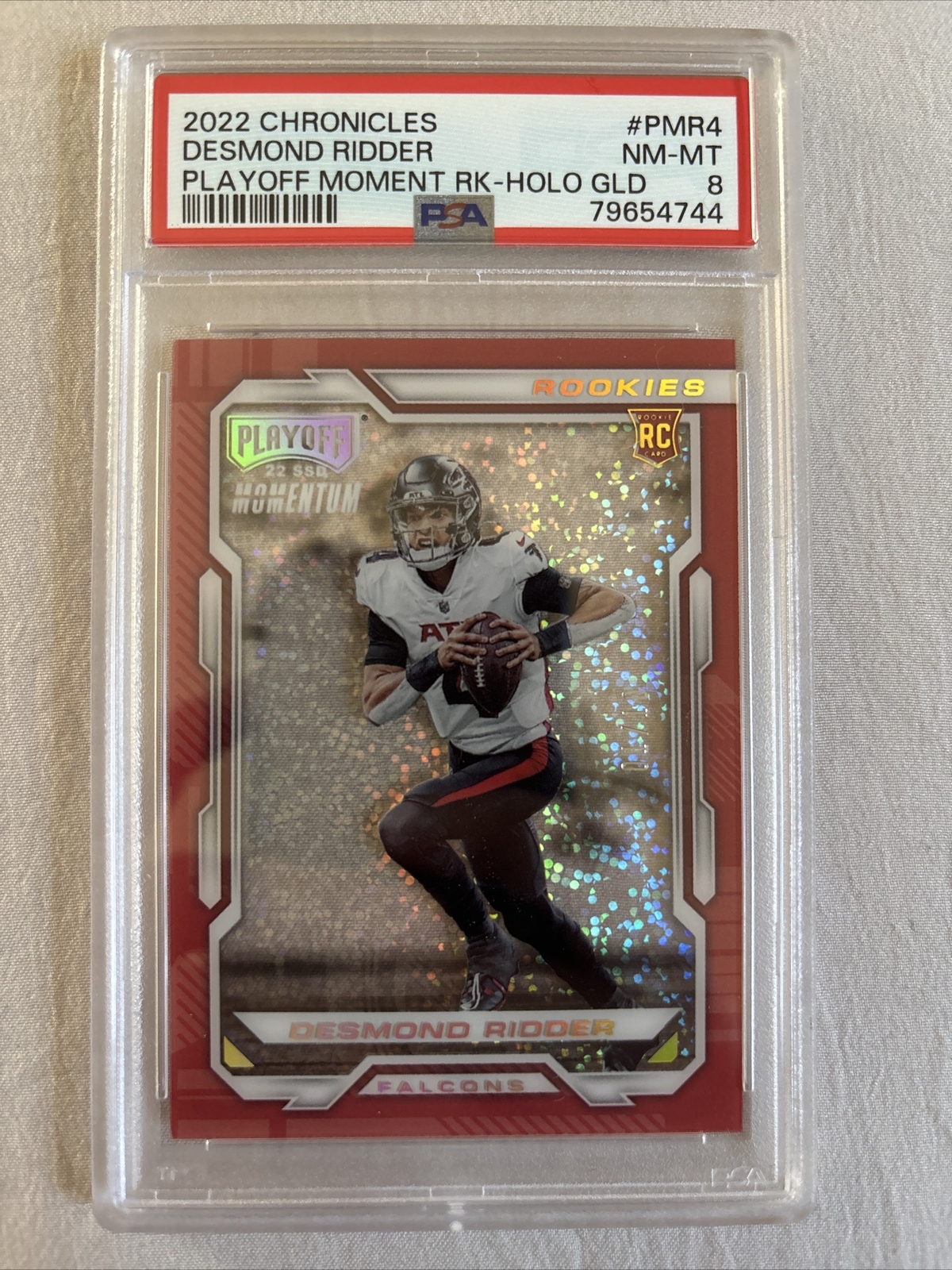 Desmond Ridder Panini Chronicles Playoff Momentum Rookies #PMR4 Holo Gold