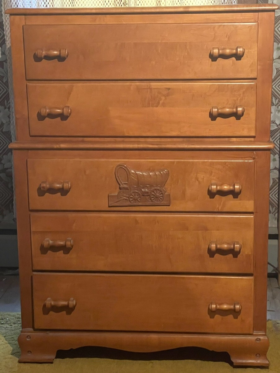 1950's Virginia House Maple Covered Wagon Bedroom Dresser | eBay