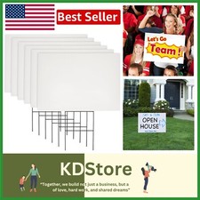 6-Pack 17x12 Inch Corrugated Plastic Yard Signs with Stakes - Perfect for Sales