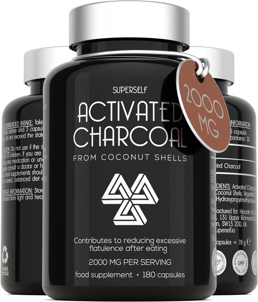 Activated Charcoal Tablets 2000Mg Activated Charcoal Capsules for