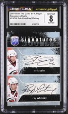 2007-08 ITG BE A PLAYER #2SCW ERIK COLE RAY WHITNEY SIGNED CARD CGC JSA 8/9