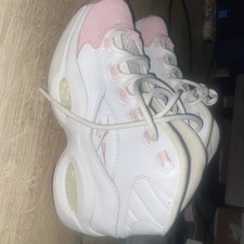 White And Pink Reebok Question Mid Allen Iverson Size 6.5 Women  s