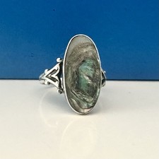 Navajo Sterling Silver Native American Ring Southwest Abalone Handmade Vintage