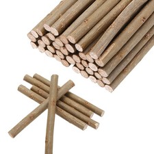Wood Log Sticks 4 Inch Long 0.2-0.5 Inch Dia, Brown 40Pcs