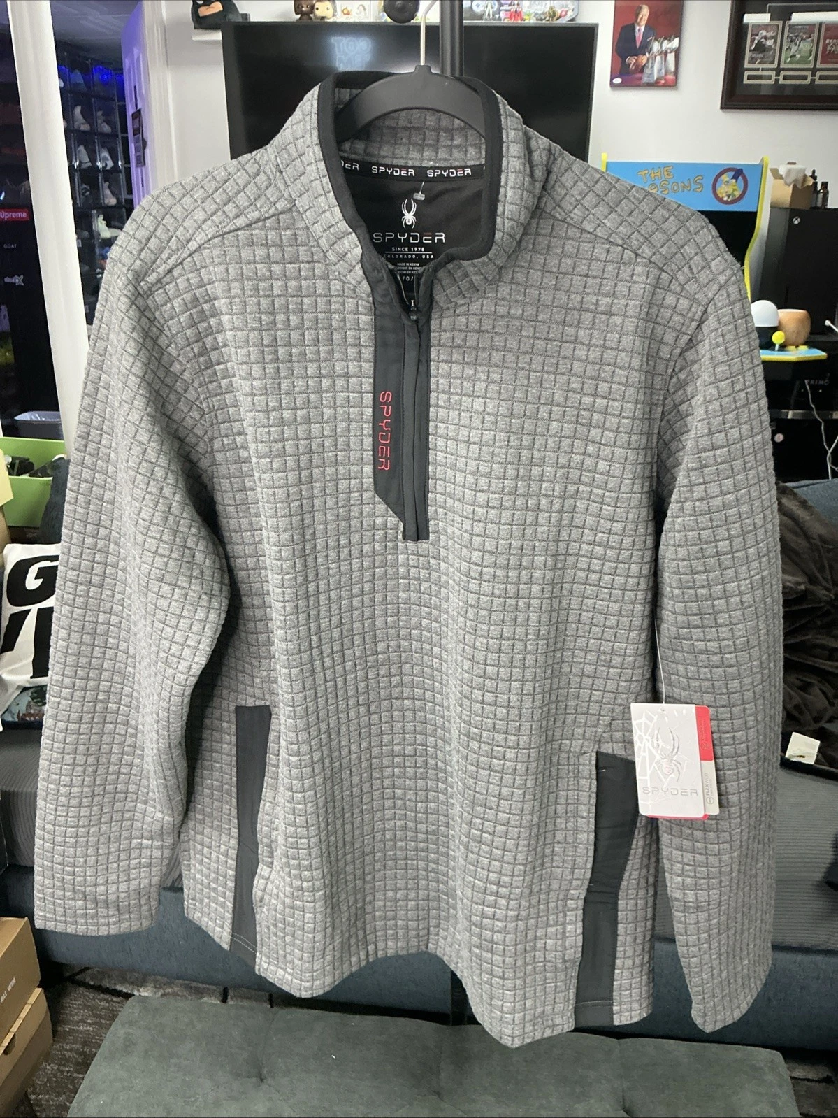 Spyder Qtr Zip Gray ThermoWeb FlexWeb Base Layer Top Long Sleeve Large SMF026