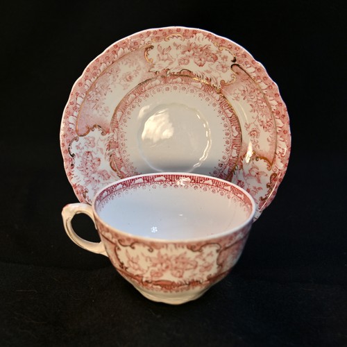 Wedgwood 6 Cups & 7 Saucers Phoebe Pink w/Gold Accents England 1900-1906 Elegant - Picture 9 of 24