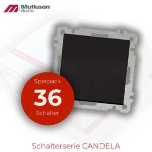 Sparset 36x Schalter Lichtschalter Wandschalter Unterputz Mutlusan CANDELA Schwa