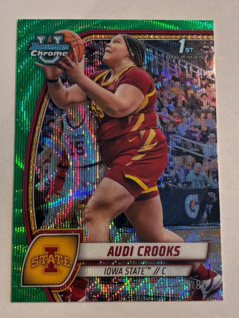 2024 Bowman Chrome University Green Wave 1st Card Audi Crooks #68/85