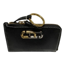 Marc Jacobs Coin Card Case L-zip Keyring Gold Silver J Logo Used