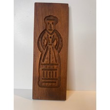Vintage Wooden Speculaas Cookie Mold Dutch Fo...