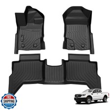 Wailtnb-Floor Mats for Ford Ranger SuperCrew Cab 2019-2023 Waterproof Durable
