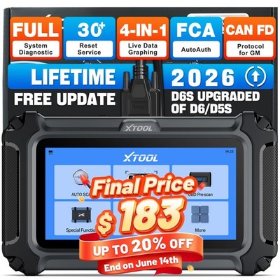 XTOOL D6S Car OBD2 Scanner Full System Diagnostic Tool 30+Services  Free Update