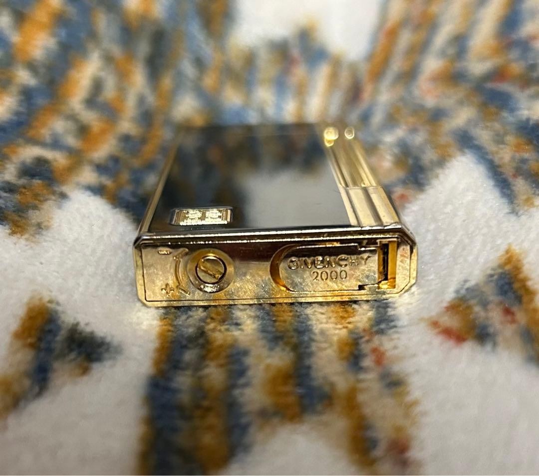 GIVENCHY Lighter Gold Black Flip Top Logo Used thumbnail 6