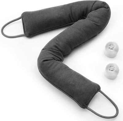 Door Draft Stopper, 37 Inch Weighted Under Noise Cold Air 37in, Gray 