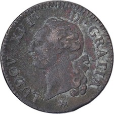 [#1507887] France, Louis XVI, Sol, 1791, Paris, Copper, VF