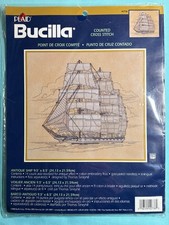 Bucilla Counted Cross Stitch Kit - ANTIQUE SHIP #42736 9.5"X8.5" SEALED