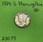 1924 S Mercury Dime 10c Vg Very Good 90% Silver See Pictures
