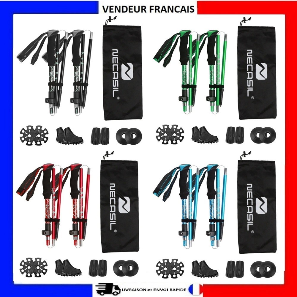 Bâtons de trekking pliables Pro en alu de haute précision technique